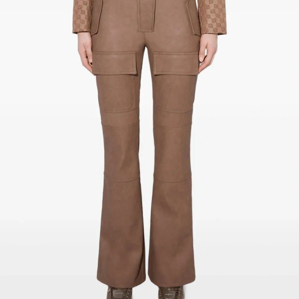 Брюки bootcut из искусственной кожи