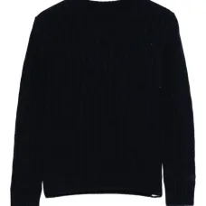 Свитер фактурной вязки с круглым вырезом