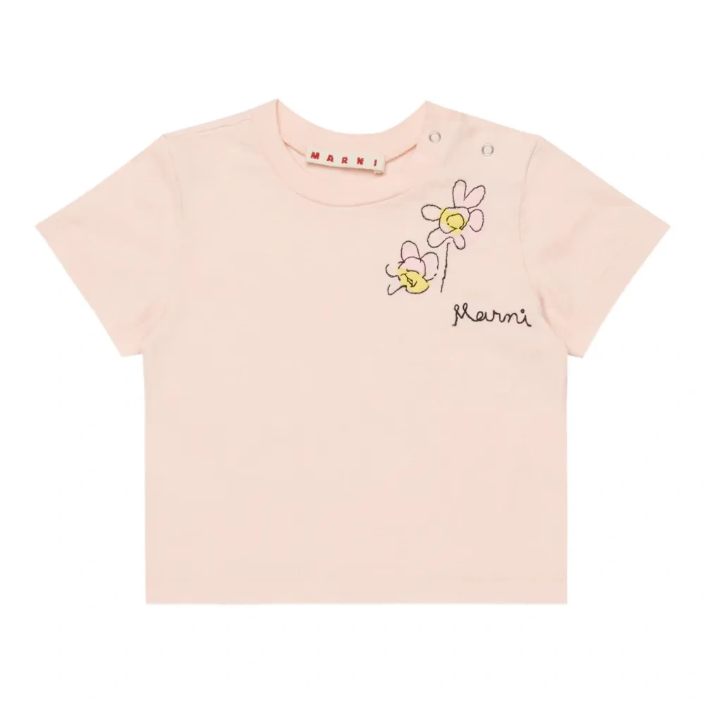 Футболка с цветочной аппликацией