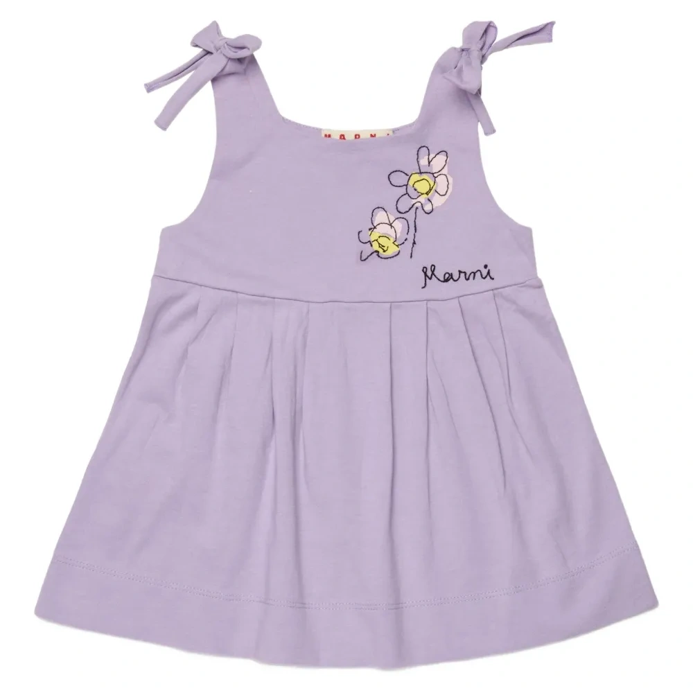 Платье с завязками и цветочной аппликацией