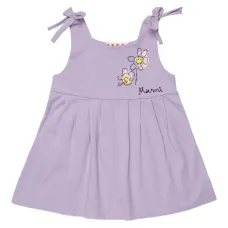 Платье с завязками и цветочной аппликацией