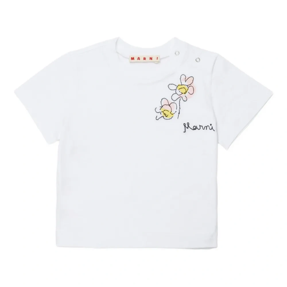 Футболка с цветочной аппликацией