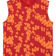 Футболка без рукавов с принтом