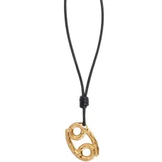 Кожаное ожерелье с подвеской-знаком зодиака