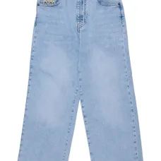 Джинсы с пятью карманами и вышивкой