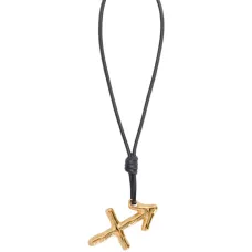 Кожаное ожерелье с подвеской-знаком зодиака