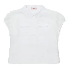 Рубашка с цветочной аппликацией и карманами