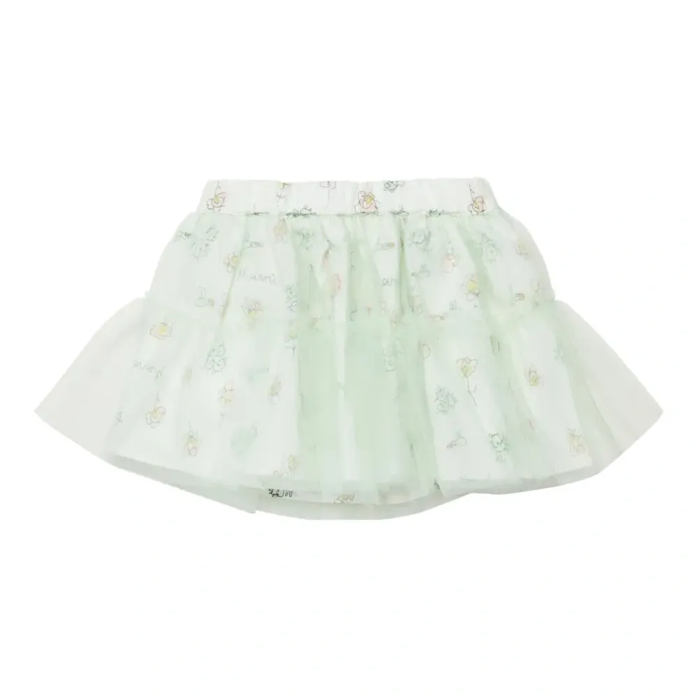 Юбка с оборками и цветочным принтом
