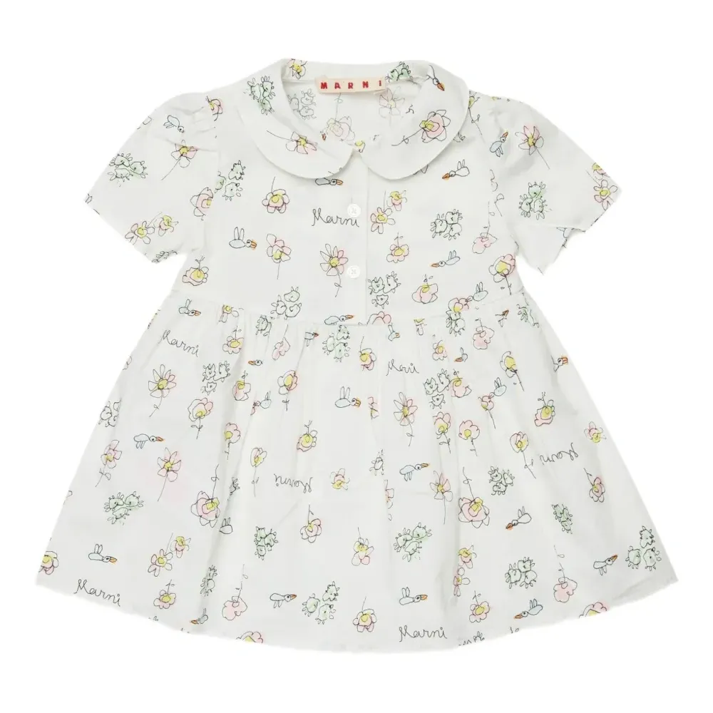 Платье с воротником Питер Пэн и цветочным принтом