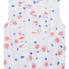 Топ с оборками и цветочным принтом