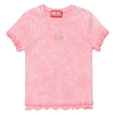 Футболка с оборками и логотипом