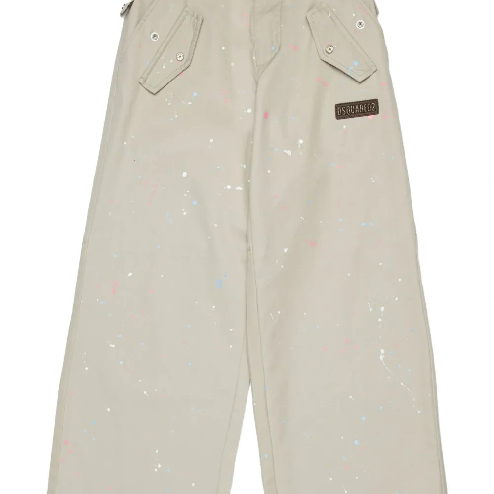 Брюки с эффектом разбрызганной краски