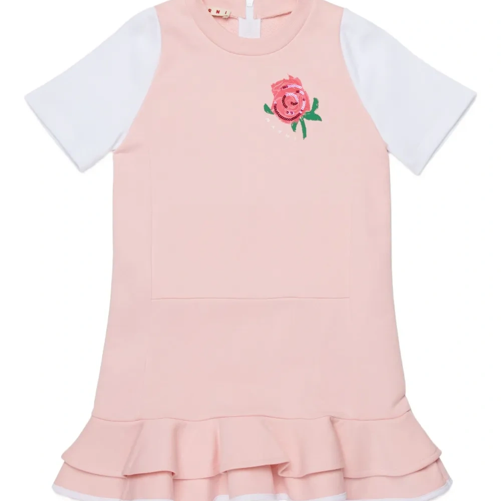 Платье с оборками и цветочным принтом