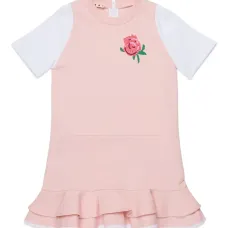 Платье с оборками и цветочным принтом