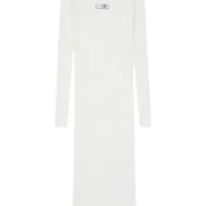 Платье в рубчик с длинными рукавами