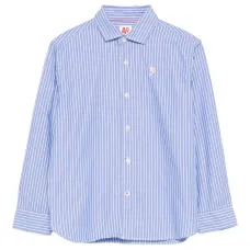 Полосатая рубашка с вышивкой