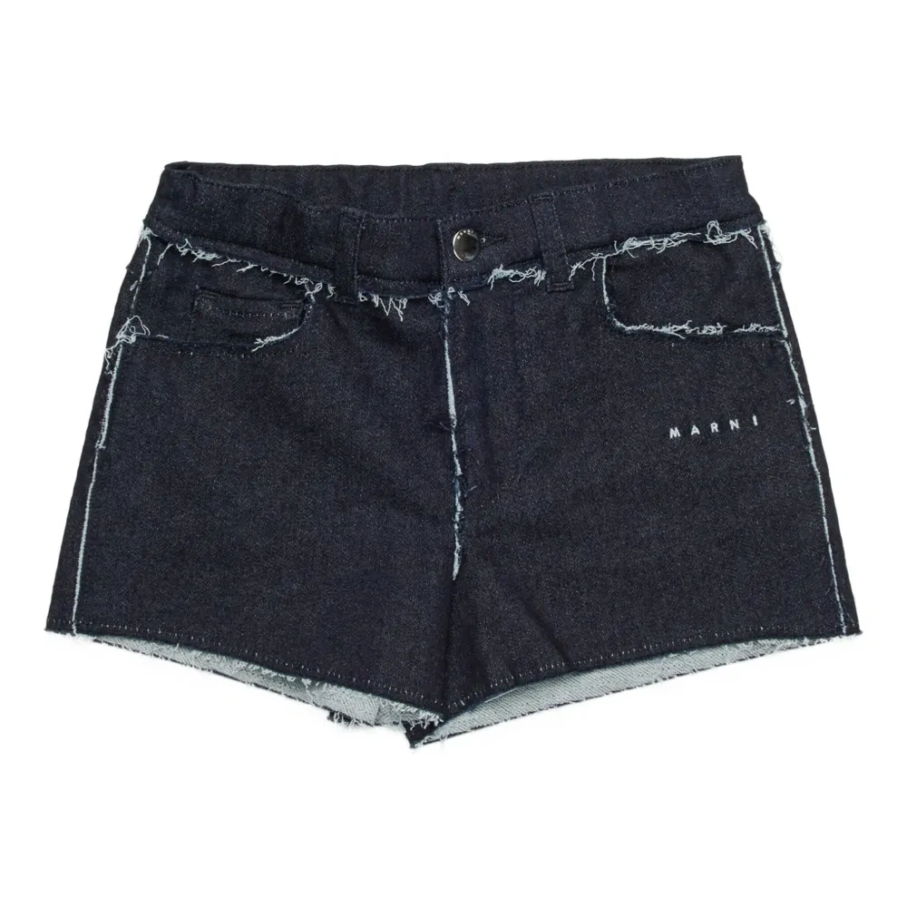 Джинсовые шорты с бахромой