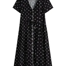 Платье миди на пуговицах с цветочным принтом