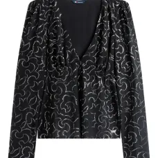 Блузка с длинными рукавами и цветочным принтом