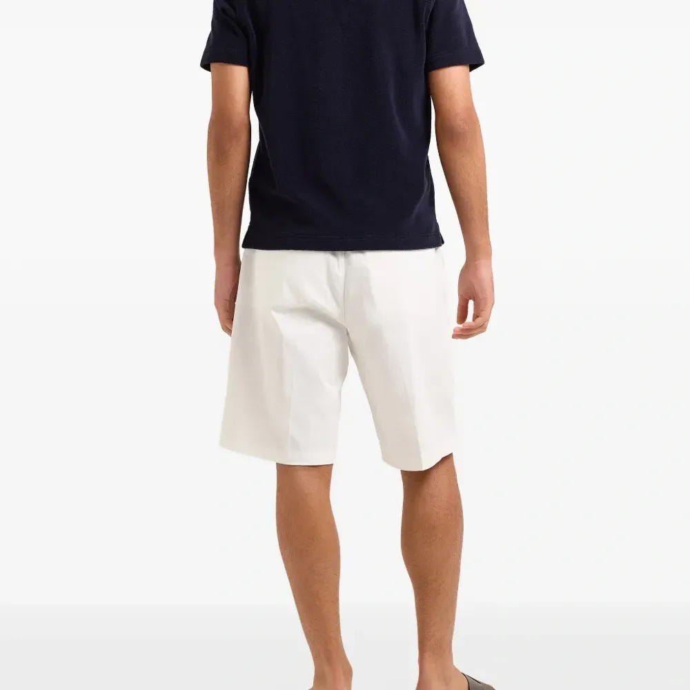 Топ с поло-воротником из махровой ткани