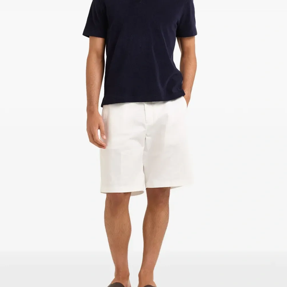 Топ с поло-воротником из махровой ткани