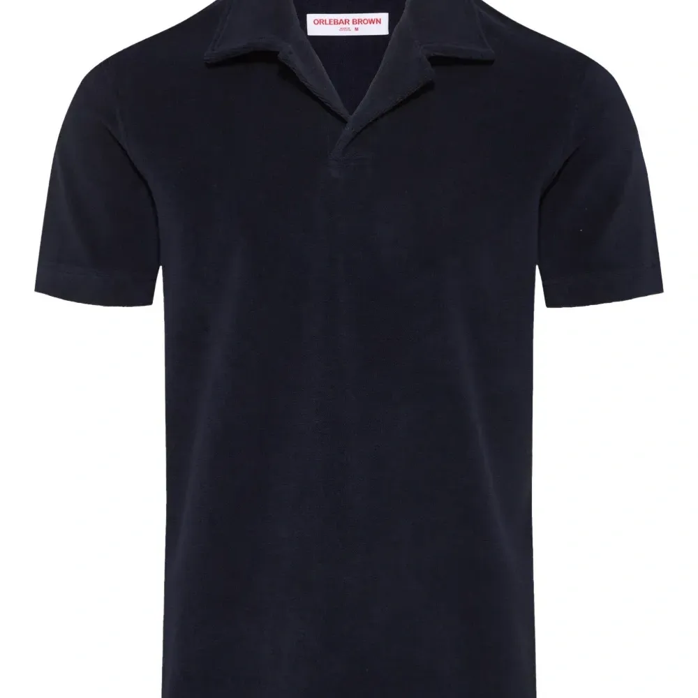 Топ с поло-воротником из махровой ткани