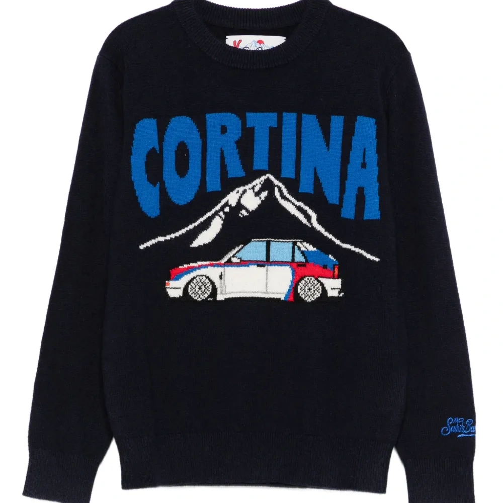 Свитер с интарсией и графическим рисунком