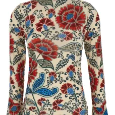 Блузка Francesca с высоким воротником и цветочным принтом