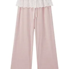 Брюки с кружевной отделкой