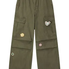 Брюки карго с цветочной аппликацией