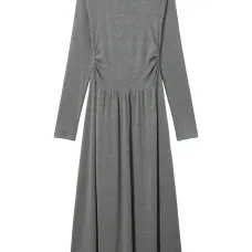 Платье миди с длинными рукавами