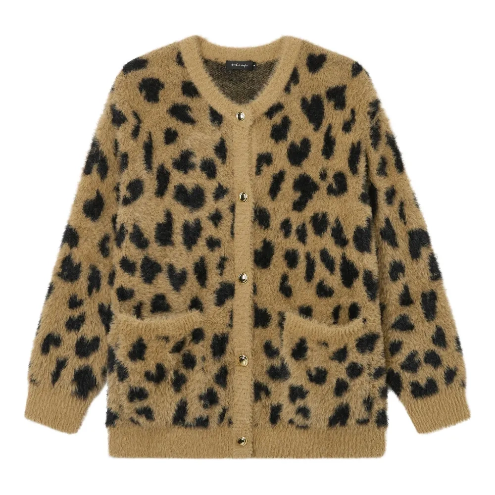 Кардиган с леопардовым узором