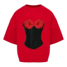 Футболка с корсетом «Шармант Роуз»