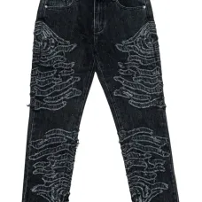 Декорированные джинсы с зебровым узором