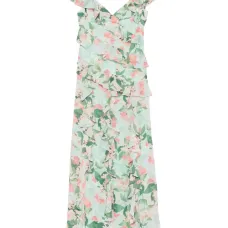 Платье макси с оборками и цветочным принтом Платье макси с оборками и цветочным принтом