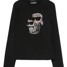 Декорированная футболка с длинными рукавами Декорированная футболка с длинными рукавами