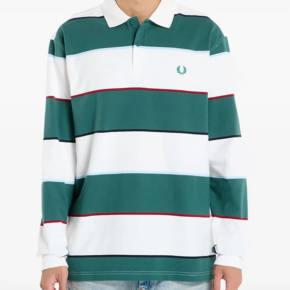 Полосатая рубашка поло с длинными рукавами