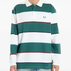 Полосатая рубашка поло с длинными рукавами Полосатая рубашка поло с длинными рукавами