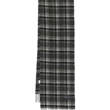 Клетчатый шарф с бахромой