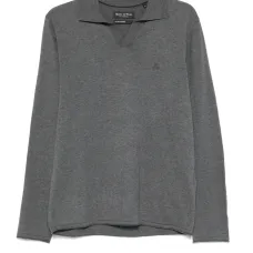 Топ с V-образным вырезом и длинными рукавами