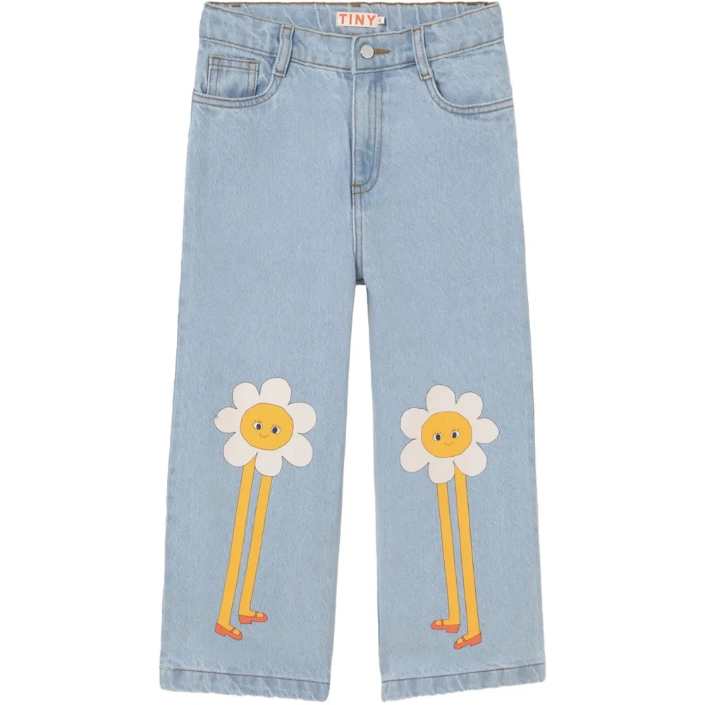 Джинсы с цветочным принтом