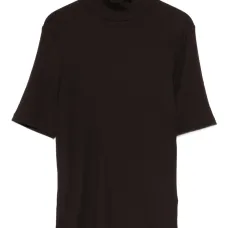 Топ с высоким воротником и короткими рукавами