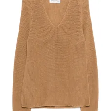 Вязаный свитер с V-образным вырезом