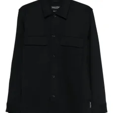 Рубашка-овершот с накладными карманами на пуговицах