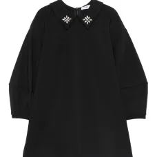 Платье с декорированным воротником