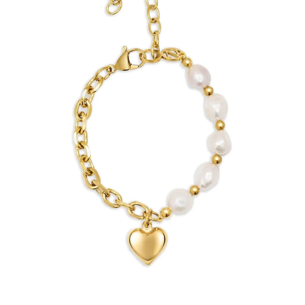 Цепочный браслет Love с жемчугом