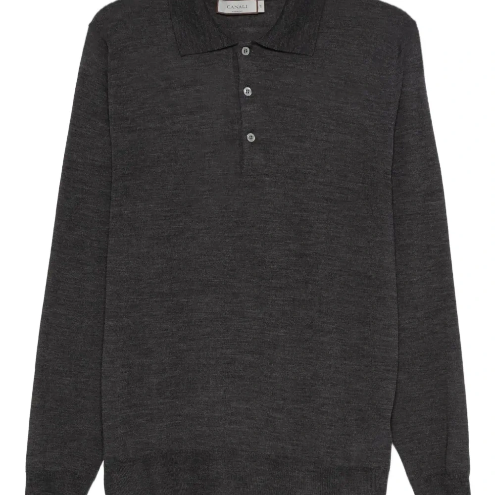 Шерстяная рубашка поло на пуговицах