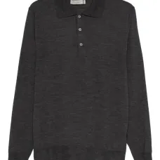 Шерстяная рубашка поло на пуговицах