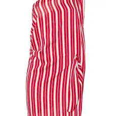 Платье мини на одно плечо в полоску