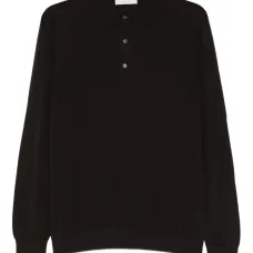 Шерстяная рубашка поло с длинными рукавами